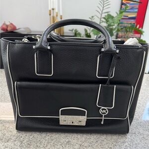 Michael Kors Audrey Genuine Black Leather Handbag